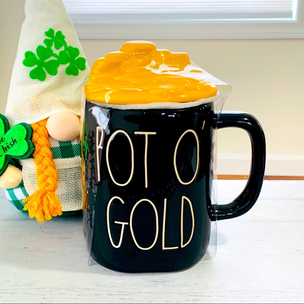 Rae Dunn POT O’ GOLD black and yellow figu…